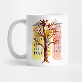 Urban Sketch Apartment Building Watercolor Mug